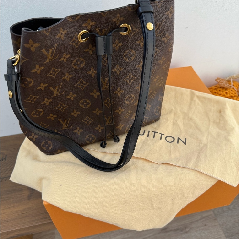 Louis Vuitton Black and Brown Monogram Shoulder Bag